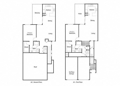 Floor plan for 1 bed, 1 bath, 1004 sqft